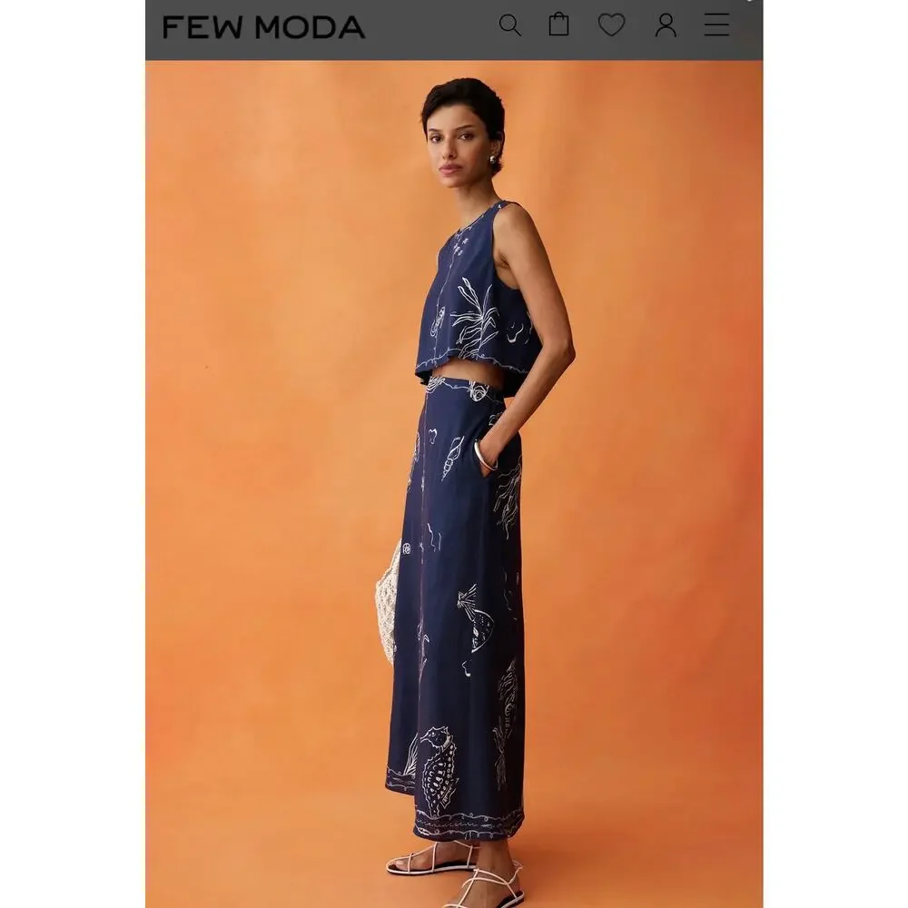 New few moda Anaya Sari set $272 blue size 0
